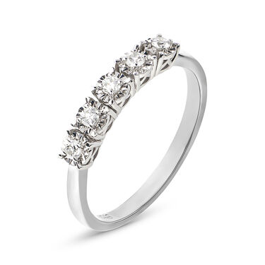 Anello Riviere Diamotion Oro Bianco Diamante